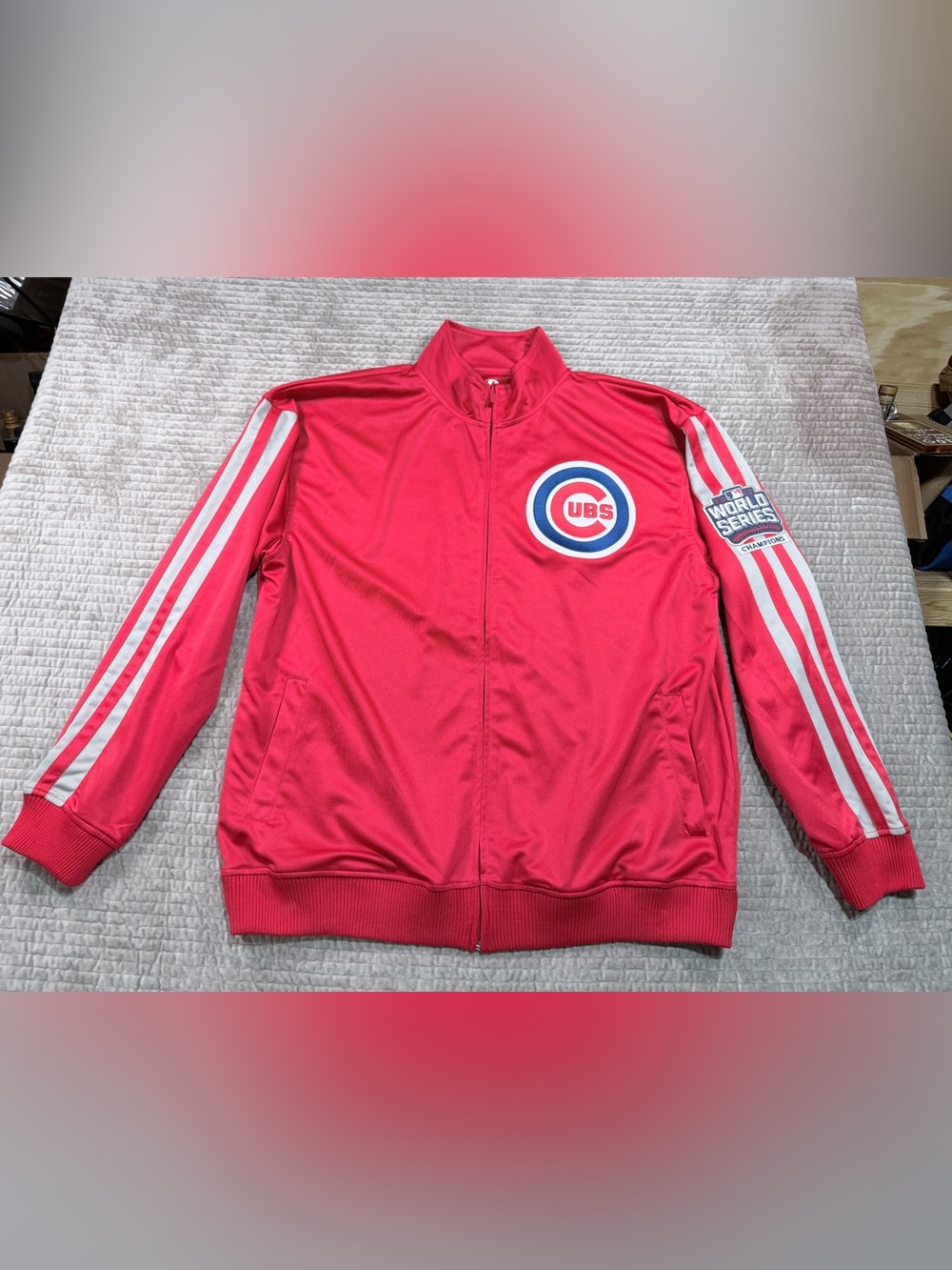 Chicago Cubs 2016 World Series Champions Dynasty Track Jacket Men's XL Red MLB
